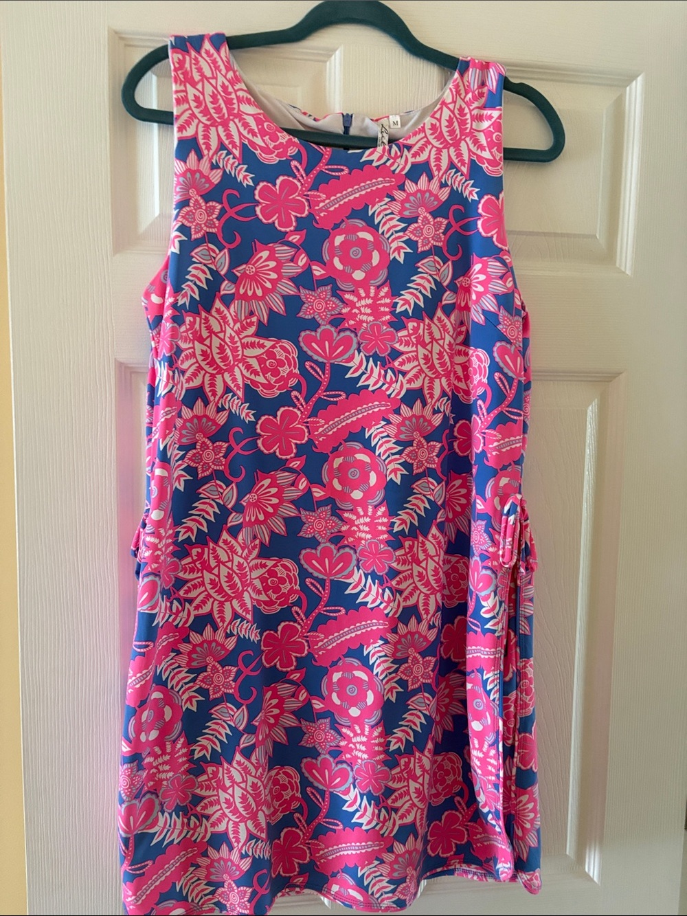 Lulu-B Pink & Blue Floral Dress with shorts underneath